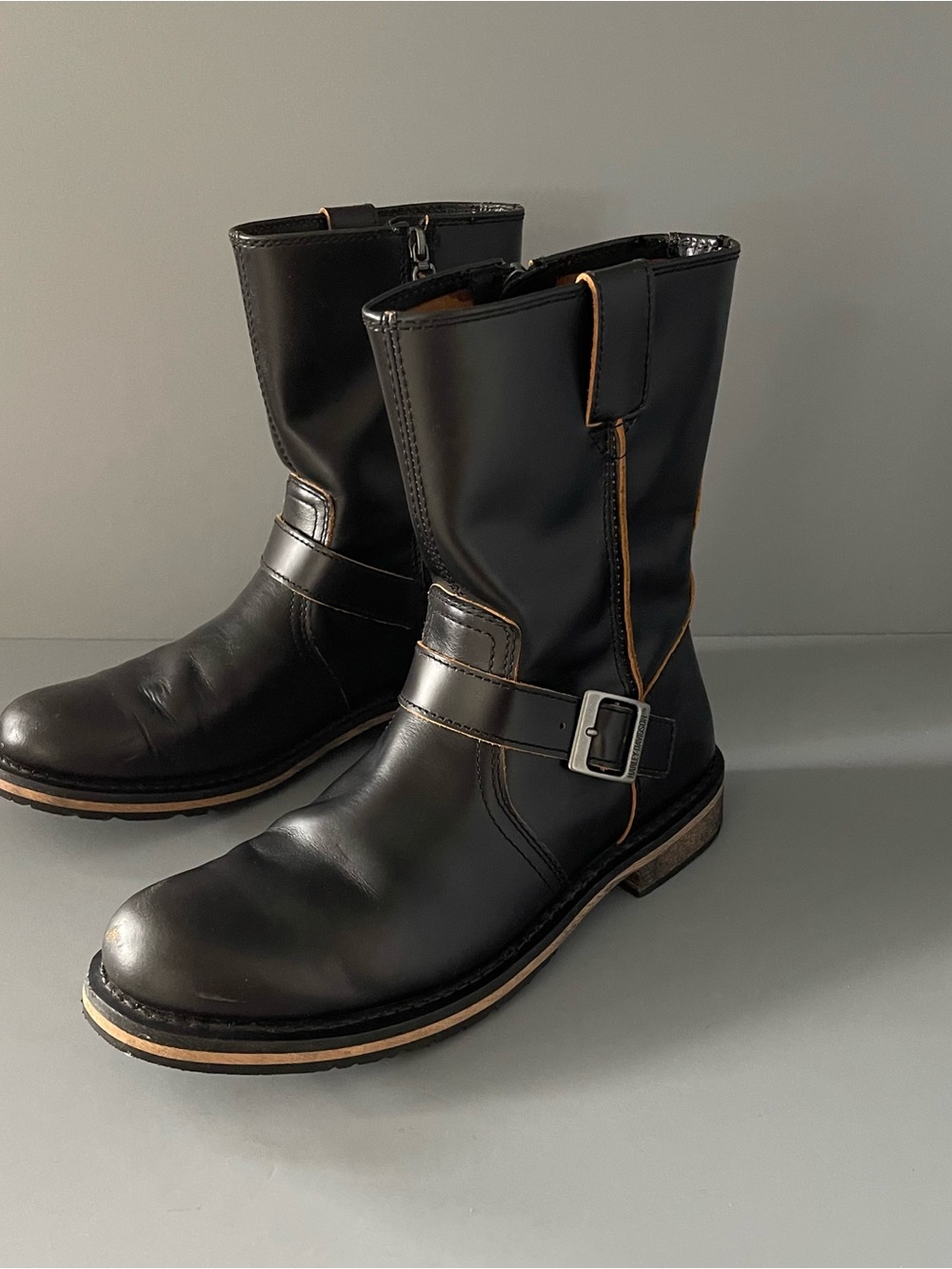 Harley-Davidson Mens D93667 Dendon 9 IN Leather Motorcycle Boot 9M Goodyear Welt